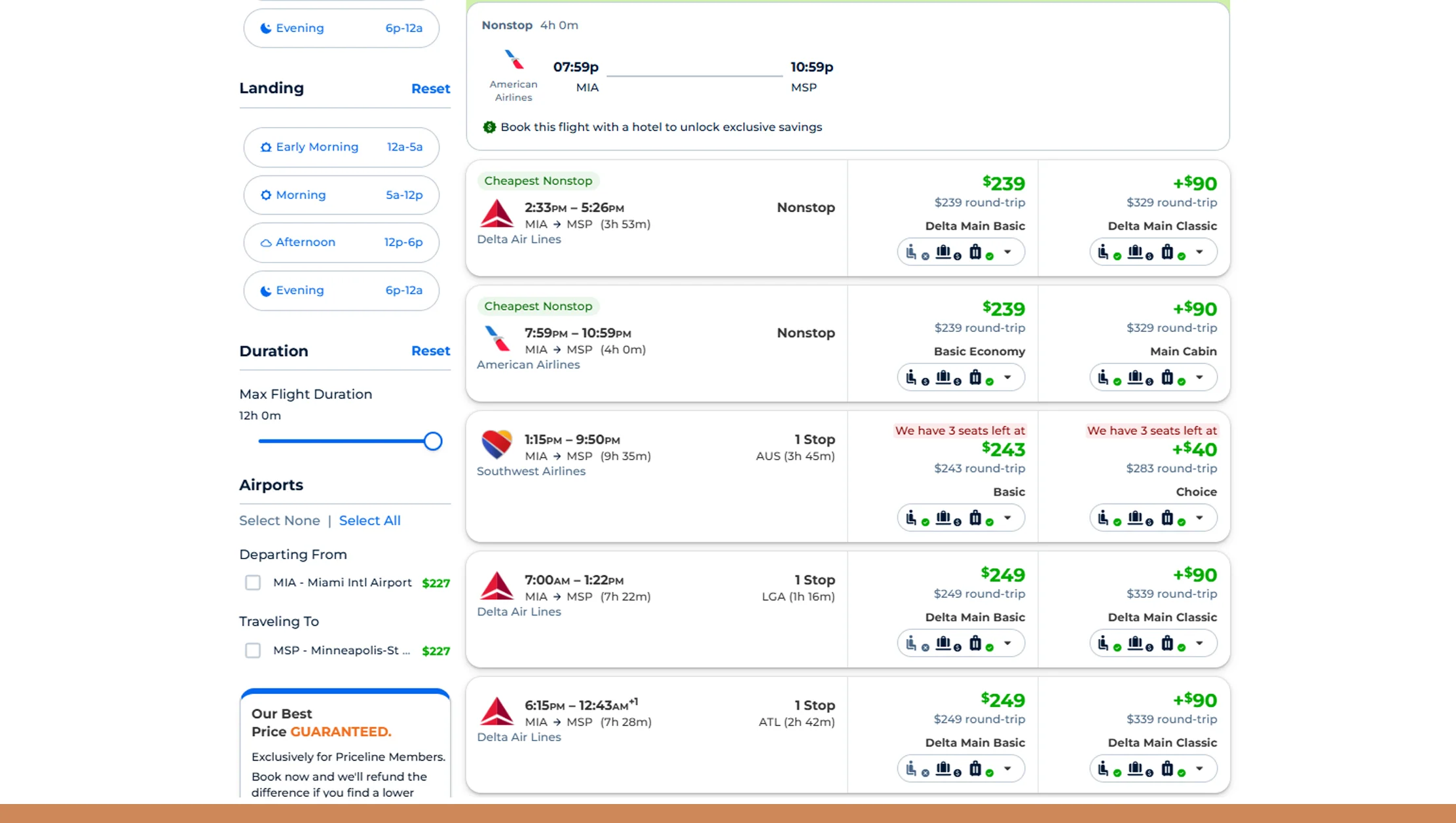 Priceline Flight Data Extraction