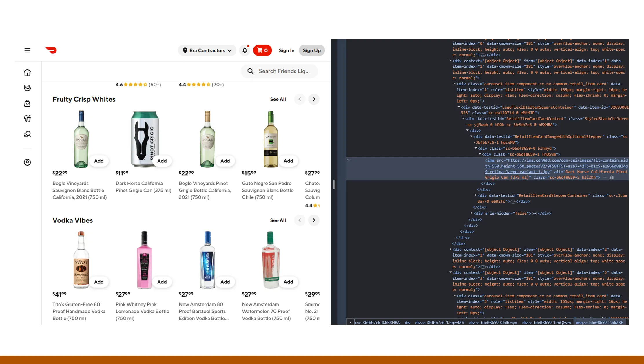 Challenges in Scraping DoorDash Liquor Categories