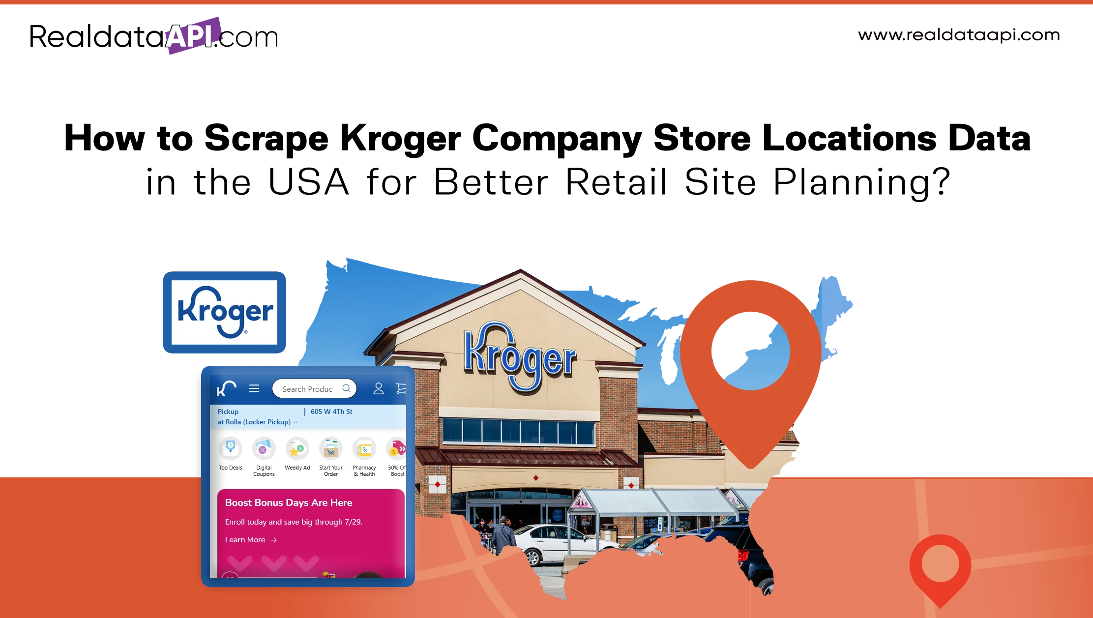 How to Scrape Kroger Company Store Locations Data in the USA for Better Retail Site Planning?