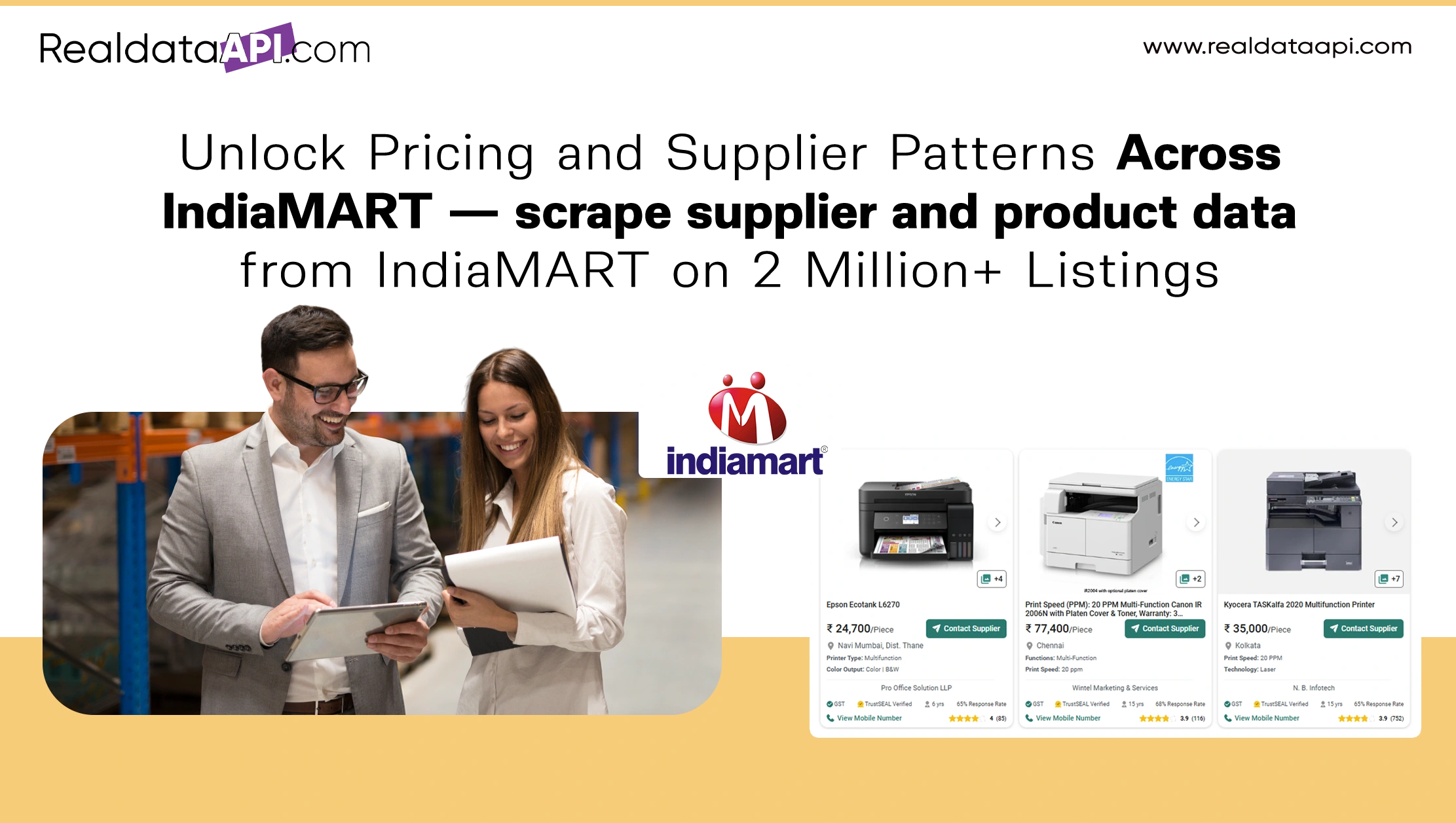 Unlock Pricing and Supplier Patterns Across IndiaMART — scrape supplier and product data from IndiaMART on 2 Million+ Listings