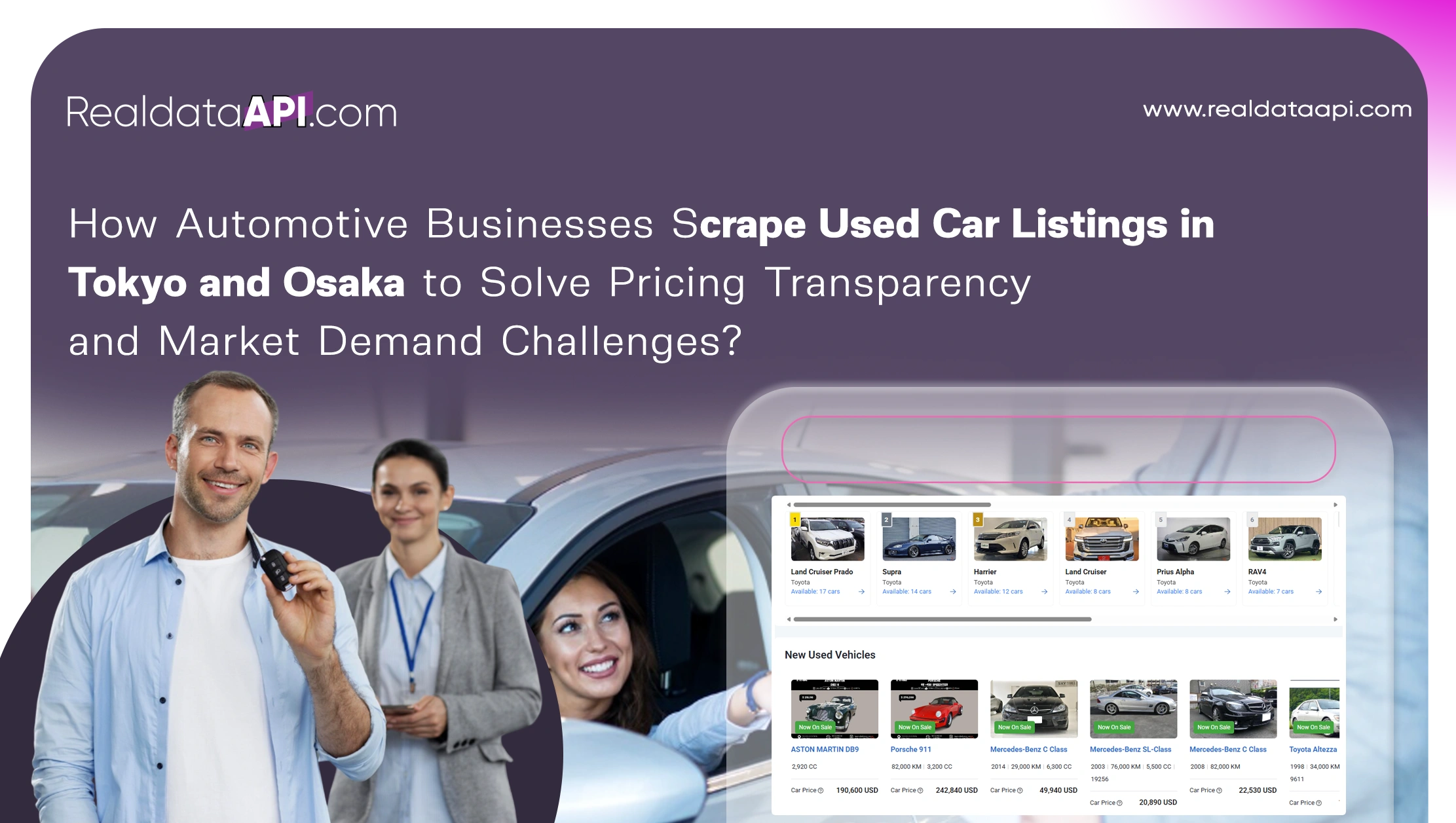 How Automotive Businesses Scrape Used Car Listings in Tokyo and Osaka to Solve Pricing Transparency and Market Demand Challenges?