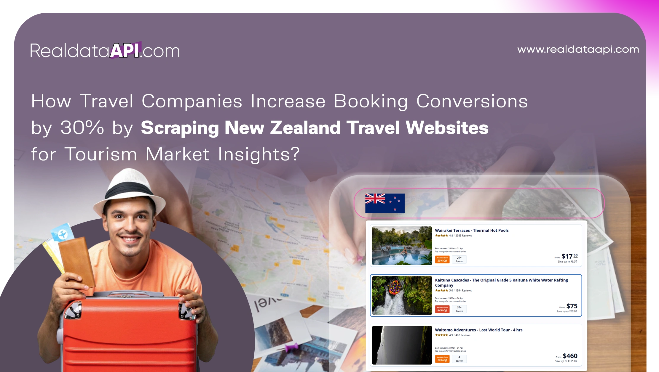 How Travel Companies Increase Booking Conversions by 30% by Scraping New Zealand Travel Websites for Tourism Market Insights ?