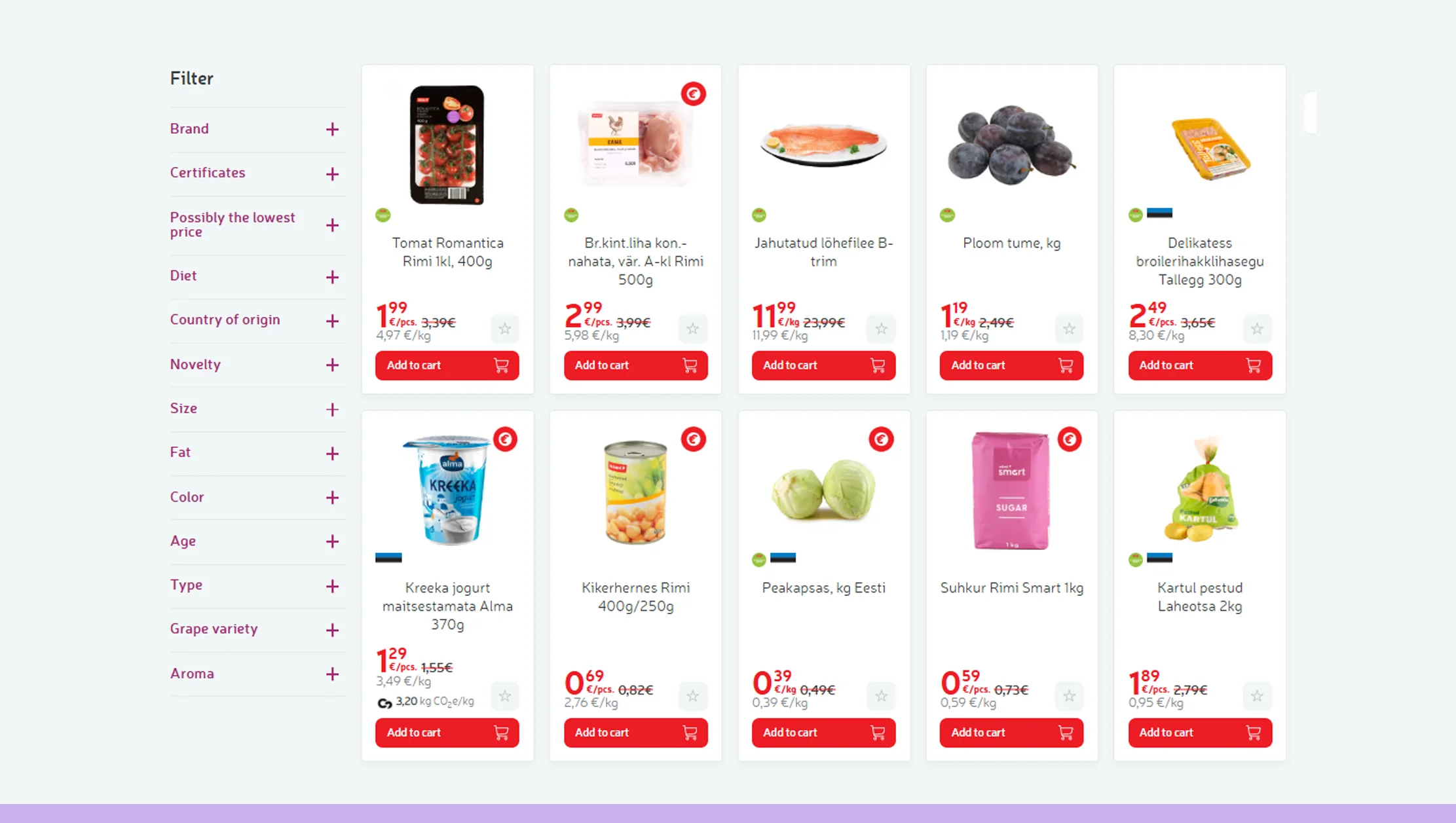 Grocery Data Collection from Rimi